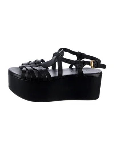 Pre-owned See By Chloé Leather Slingback Sandals In Black