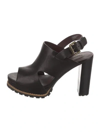 Pre-owned See By Chloé Leather Slingback Sandals In Black