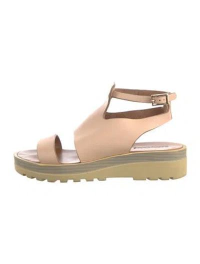 Pre-owned See By Chloé Leather Slingback Sandals In Neutral