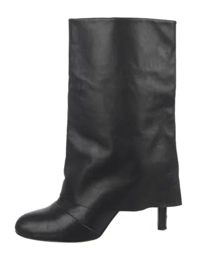 Pre-owned See By Chloé Leather Slouch Boots In Black
