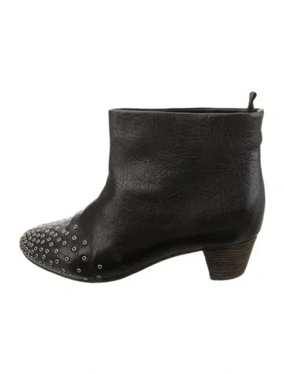Pre-owned See By Chloé Leather Studded Accents Boots In Black