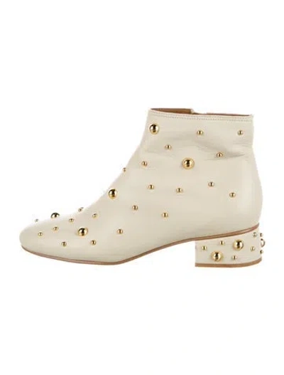 Pre-owned See By Chloé Leather Studded Accents Boots In Neutral