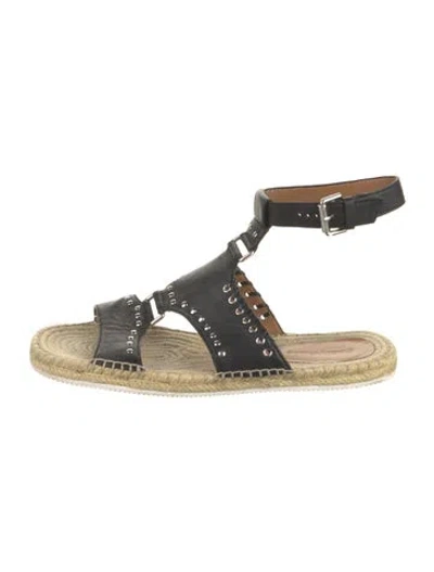 Pre-owned See By Chloé Leather Studded Accents Espadrilles In Black