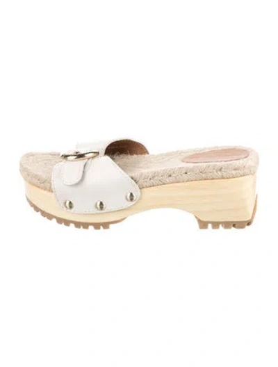 Pre-owned See By Chloé Leather Studded Accents Espadrilles In White