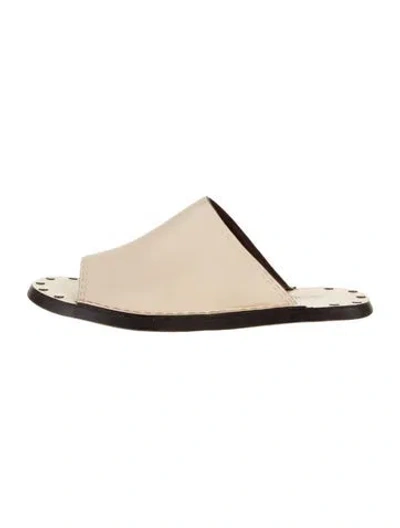 Pre-owned See By Chloé Leather Studded Accents Mules In Neutral