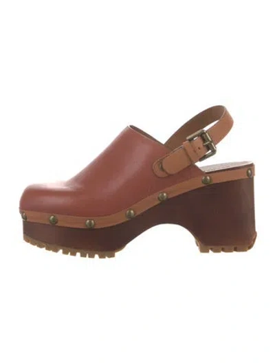 Pre-owned See By Chloé Leather Studded Accents Pumps In Brown