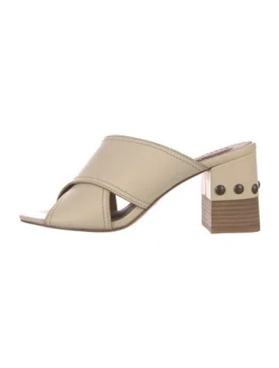 Pre-owned See By Chloé Leather Studded Accents Sandals In Neutrals