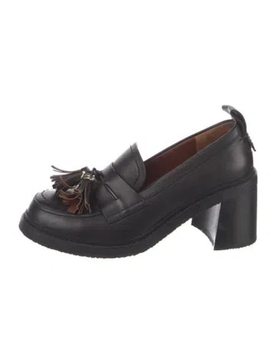 Pre-owned See By Chloé Leather Tassel Accents Loafers In Black