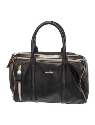 Pre-owned See By Chloé Leather Top Handle Bag In Black