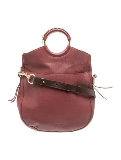 Pre-owned See By Chloé Leather Top Handle Bag In Burgundy