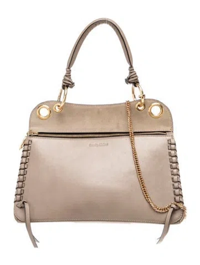 Pre-owned See By Chloé Leather Top Handle Bag In Neutrals