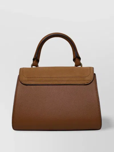 See By Chloé Leather Top Handle Tote Bag With Tassel In Brown