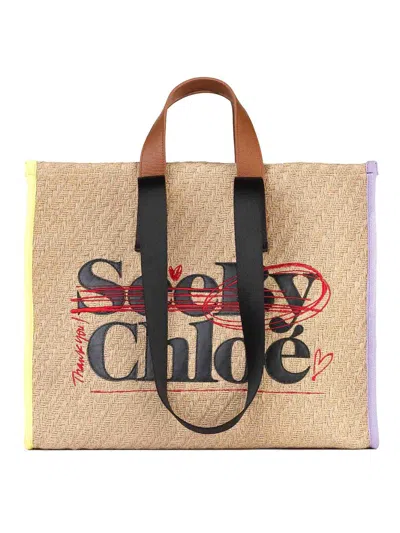 See By Chloé Leather Tote In Beige