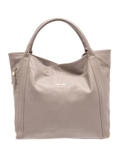 Pre-owned See By Chloé Leather Tote In Gray