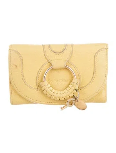 Pre-owned See By Chloé Leather Trifold Wallet In Yellow