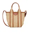 See By Chloé Leather-trimmed Jute Tote Bag In Nude