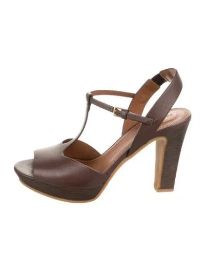 Pre-owned See By Chloé Leather T-strap Pumps In Neutral