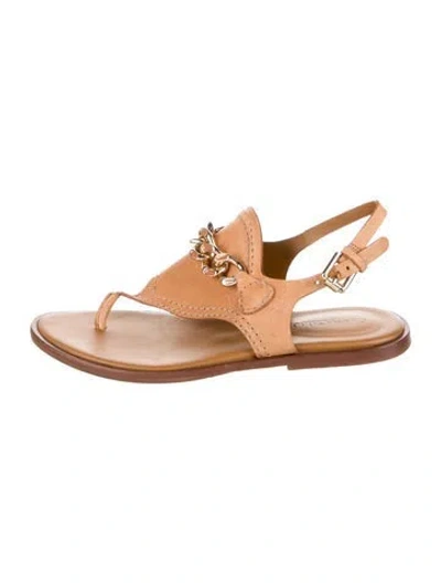 Pre-owned See By Chloé Leather T-strap Sandals In Brown