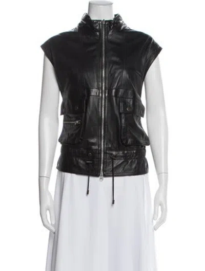 Pre-owned See By Chloé Leather Utility Jacket In Black