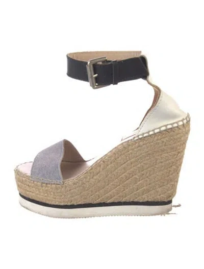 Pre-owned See By Chloé Leather Whipstitch Trim Pumps In Gold