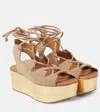 SEE BY CHLOÉ SEE BY CHLOÉ LIANA 70 SUEDE PLATFORM SANDALS