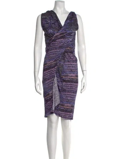 Pre-owned See By Chloé Linen Knee-length Dress In Purple