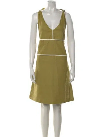 Pre-owned See By Chloé Linen Mini Dress In Green