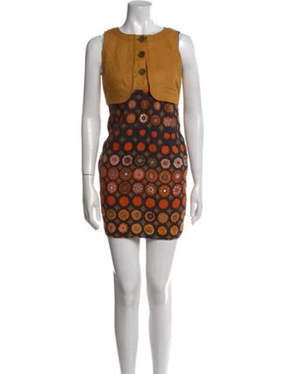 Pre-owned See By Chloé Linen Mini Dress W/ Tags In Yellow