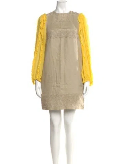 Pre-owned See By Chloé Linen Mini Dress In Yellow