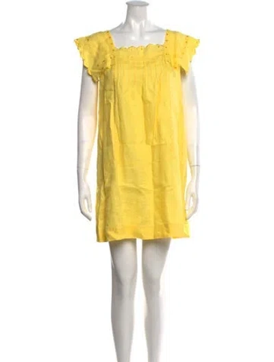 Pre-owned See By Chloé Linen Mini Dress In Yellow