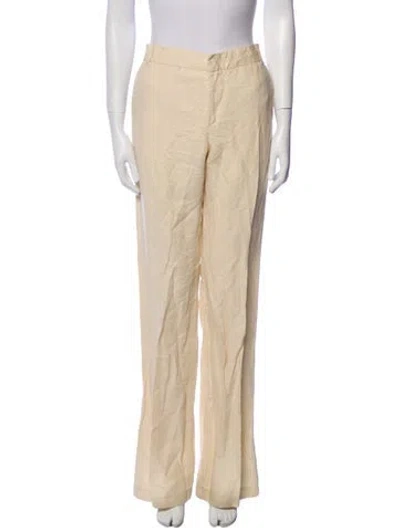 Pre-owned See By Chloé Linen Straight Leg Pants In Neutral
