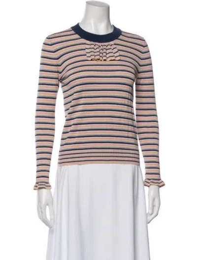 Pre-owned See By Chloé Linen Striped Sweater In Multi