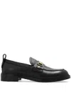 See By Chloé Logo-engraved Leather Loafers In Black