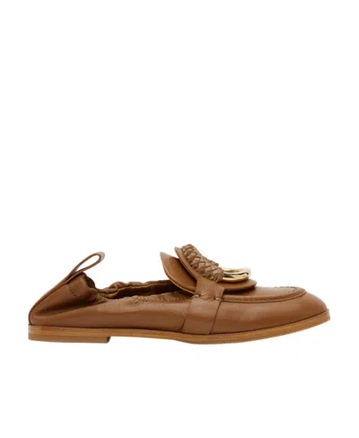 See By Chloé Logo Flat Shoes In Brown