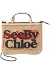 See By Chloé See By Chole Logo Jute Crossbody In Beige