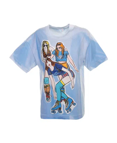 See By Chloé Logo Short-sleeved T-shirt In Light Blue
