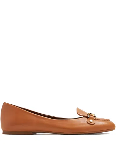 See By Chloé Logo-plaque Leather Ballet Flats In Brown
