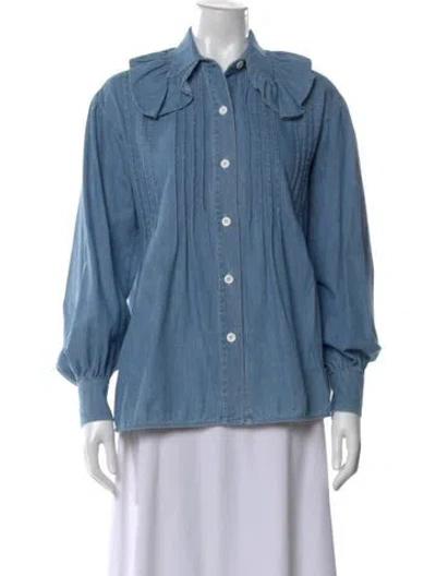 Pre-owned See By Chloé Long Sleeve Blouse In Blue