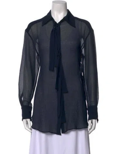 Pre-owned See By Chloé Long Sleeve Blouse In Blue