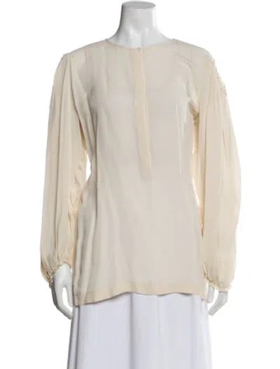 Pre-owned See By Chloé Long Sleeve Blouse In Neutral