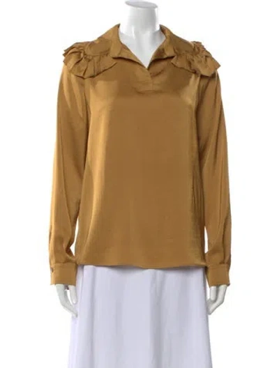 Pre-owned See By Chloé Long Sleeve Blouse In Yellow