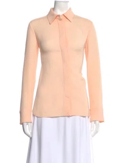 Pre-owned See By Chloé Long Sleeve Button-up Top In Pink