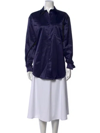 Pre-owned See By Chloé Long Sleeve Button-up Top In Purple
