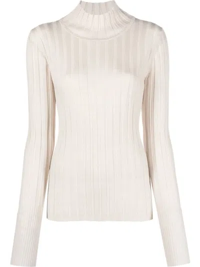 See By Chloé Long-sleeve Knitted Top In Neutrals