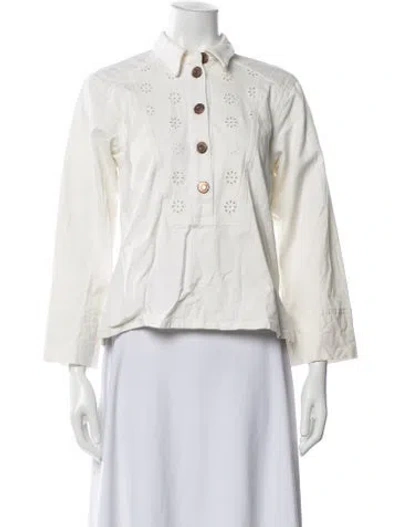 Pre-owned See By Chloé Long Sleeve Top In White