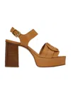 See By Chloé Lyna Cross-strap High-heeled Sandals In Brown