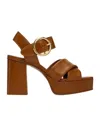 See By Chloé Lyna Cross-strap High-heeled Sandals In Brown