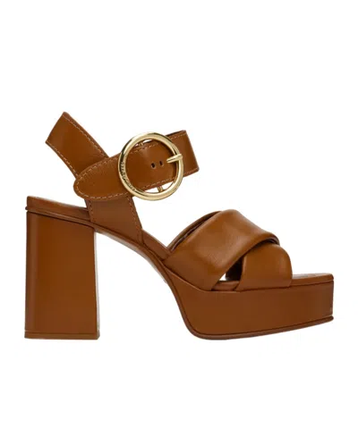 SEE BY CHLOÉ LYNA CROSS-STRAP HIGH-HEELED SANDALS