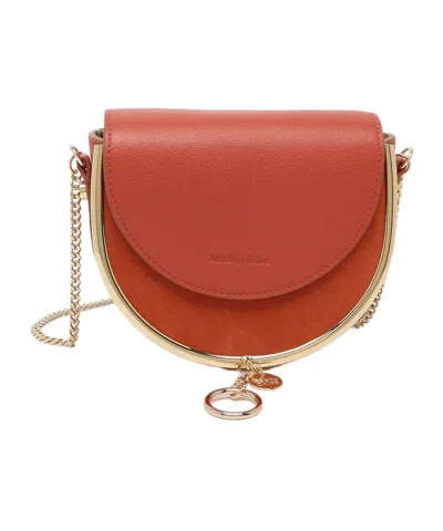 See By Chloé Mara Logo Flip Shoulder Bag In Brown