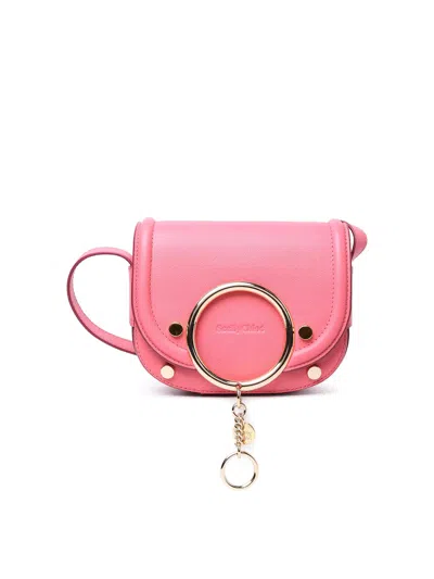See By Chloé Small Mara Pink Cowhide Crossbody Bag In Nude & Neutrals